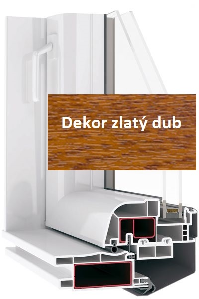 Okna v dekoru zlatý dub