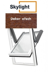 Střešní okno Skylight Premium 78x118 - ořech