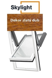 Střešní okno Skylight Premium 78x98 - zlatý dub