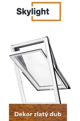 Střešní okno Skylight Premium 78x118 - zlatý dub